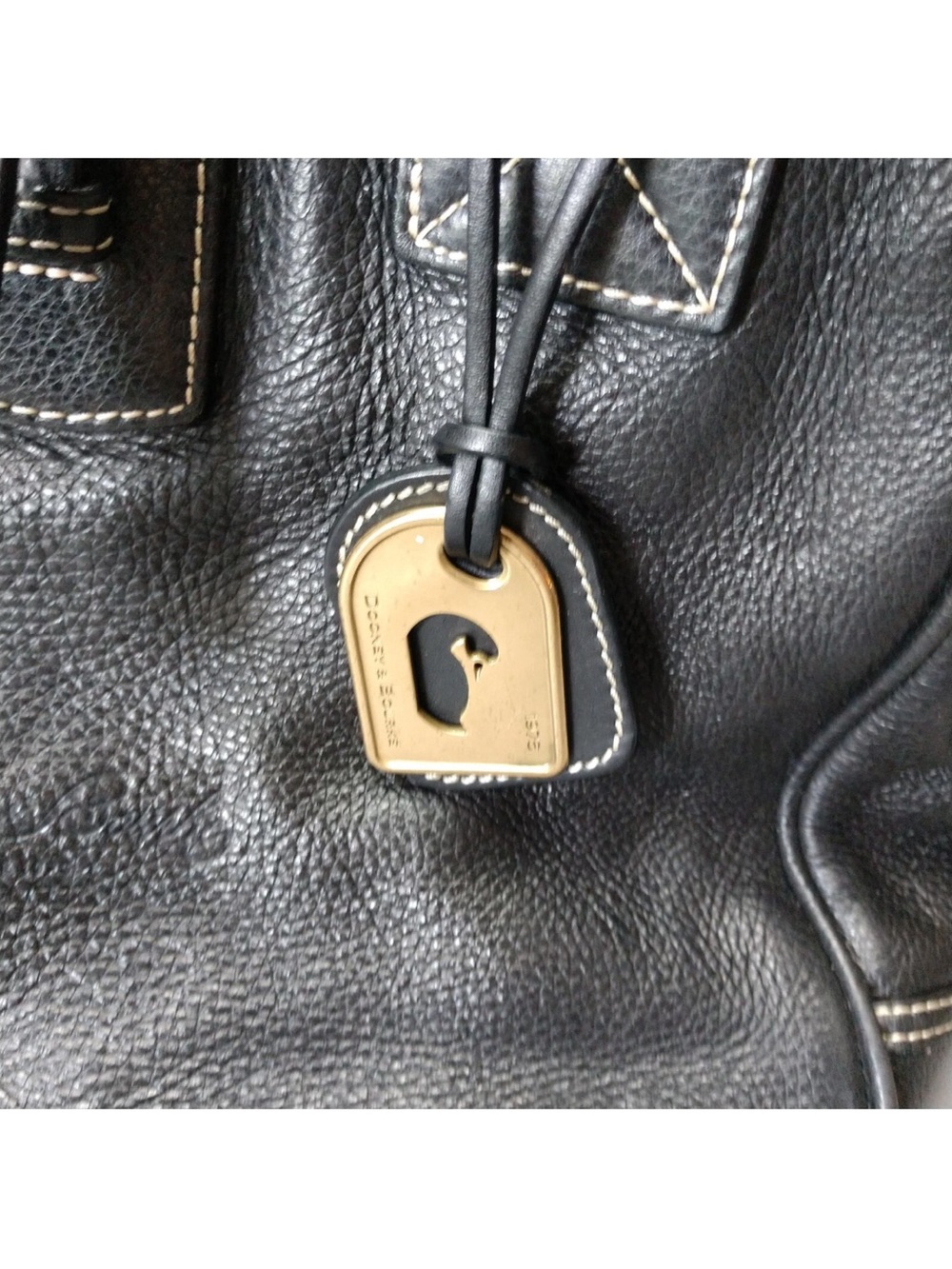 Dooney & Bourke Black Pebbled Leather Double-Handle Shoulder Bag - Picture 3 of 11